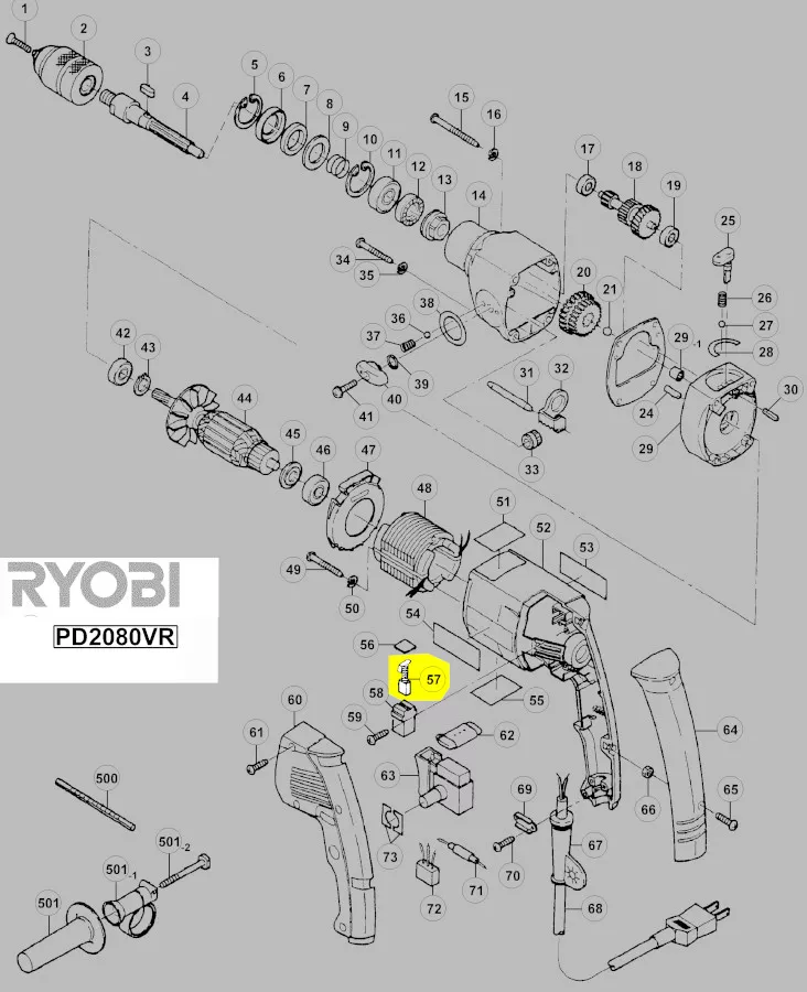 Balais charbon réf. 5131017687 Ryobi